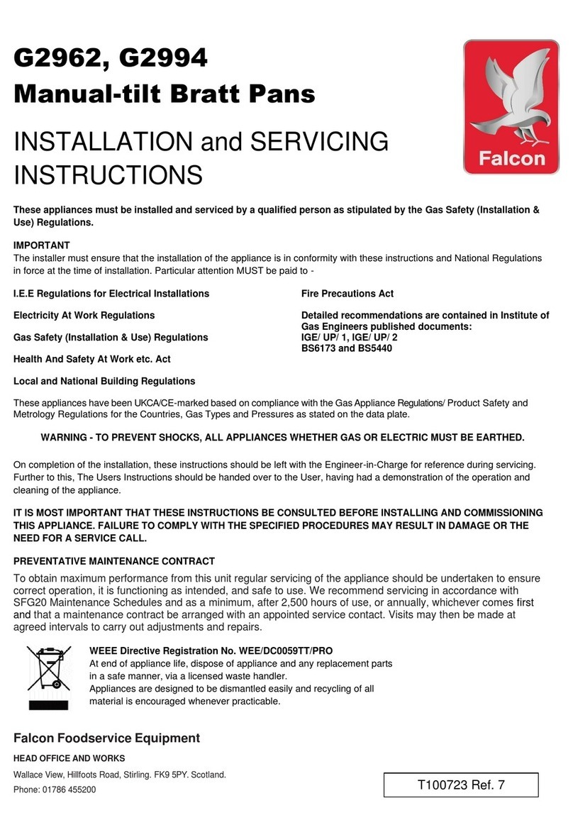 Falcon G2962 Installation and servicing instruction