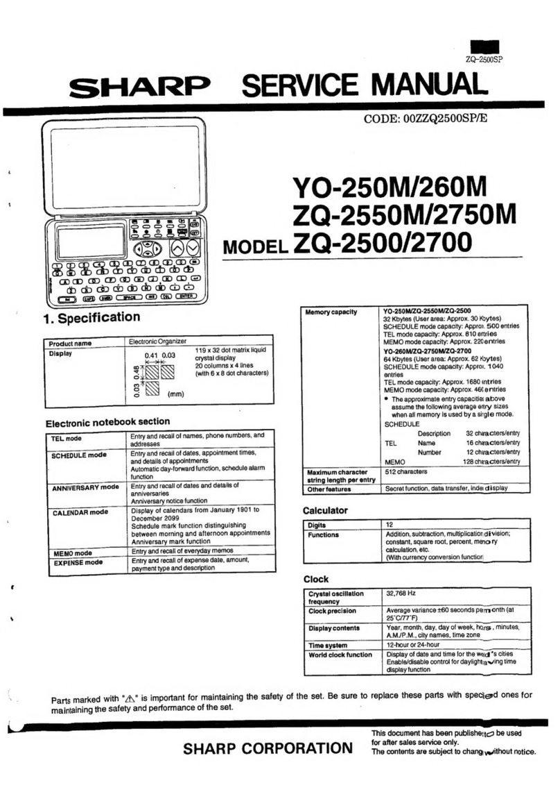 Sharp YO-250M User manual Sharp YO-250M User manual