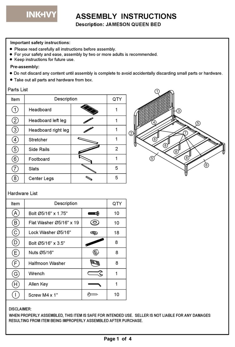 INK+IVY JAMESON QUEEN BED User manual INK+IVY JAMESON QUEEN BED User manual