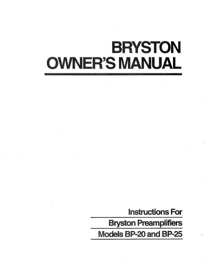 Bryston BP-20 owner's manual