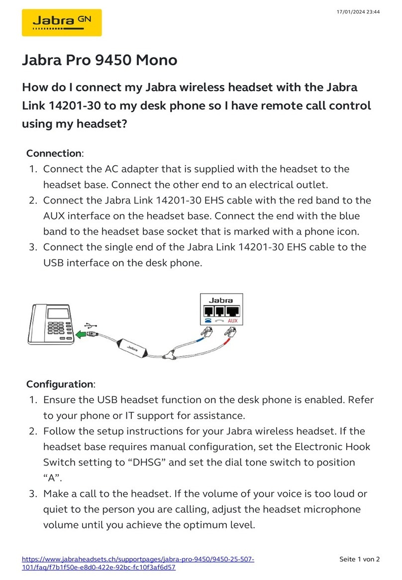 Jabra Pro 9450 Mono User manual