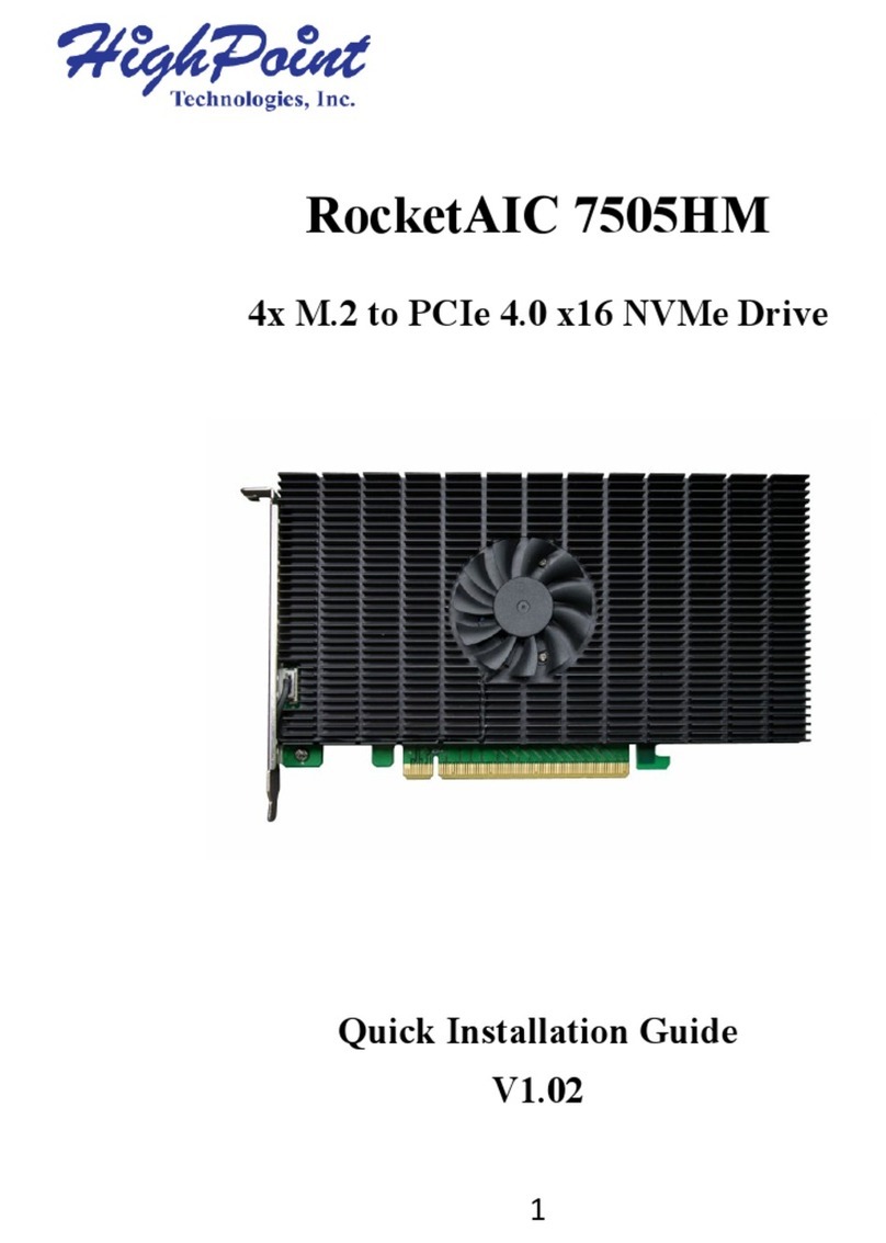 HighPoint RocketAIC 7505HM Series Quick installation guide