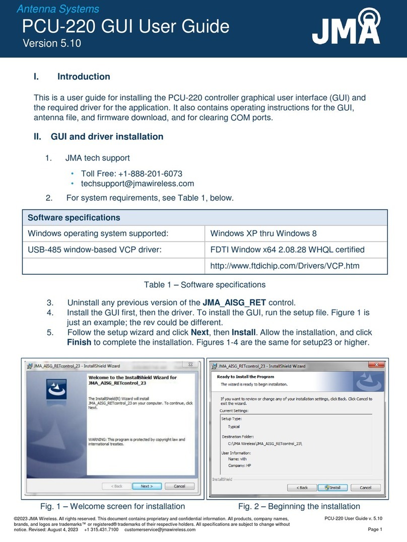 JMA PCU-220 GUI User Guide
