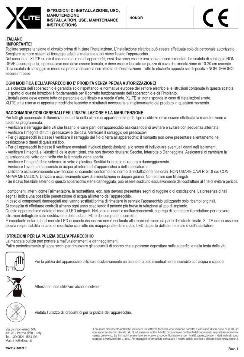 X-lite HONOR Installation and maintenance  instruction