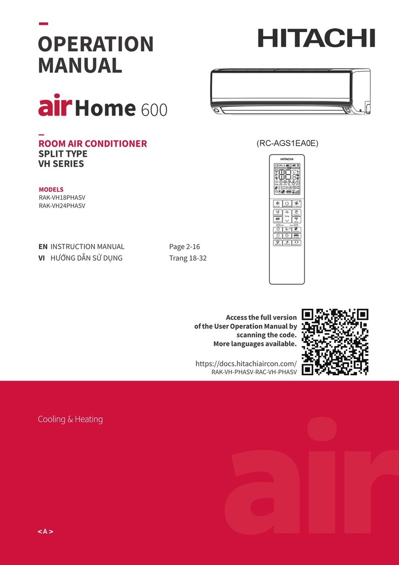 Hitachi air Home 600 RAK-VH18PHASV User manual