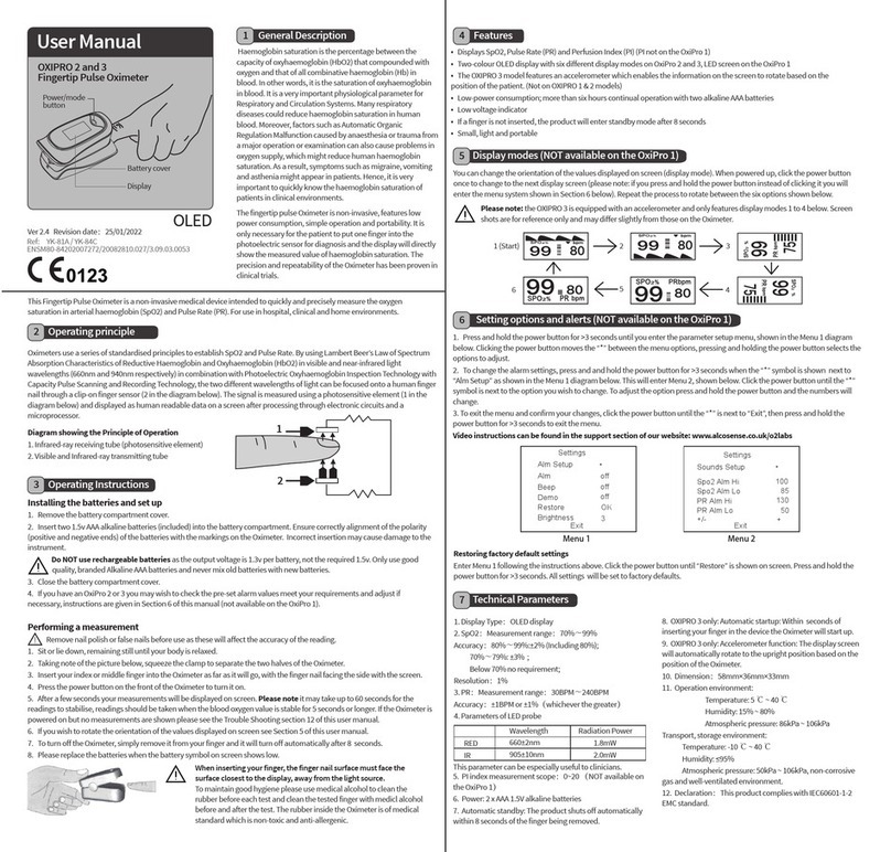 AlcoSense OXIPRO 2 user manual