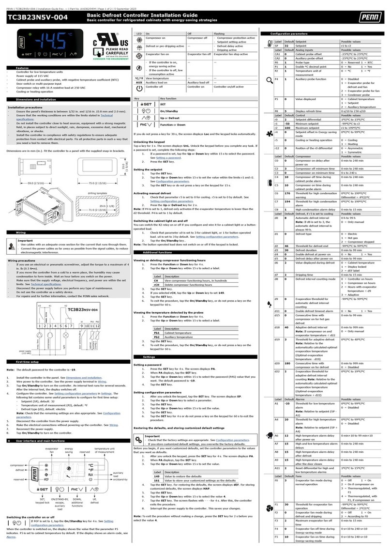 Penn TC3B23N5V-004 User manual