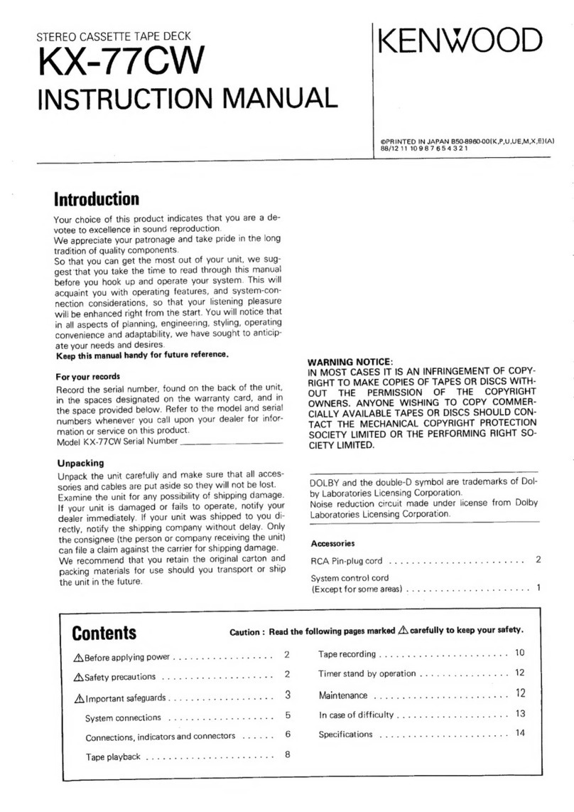 Kenwood KX-77CW User manual