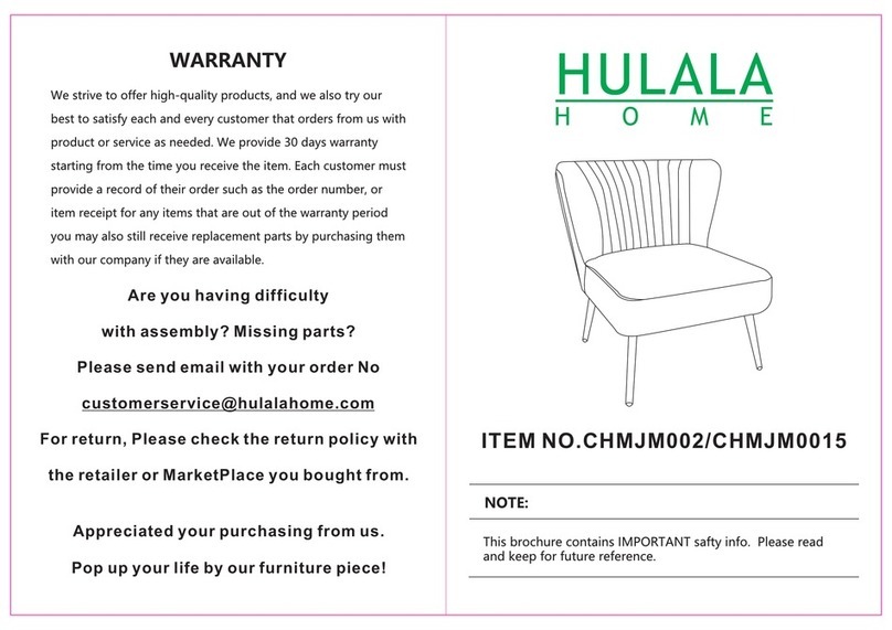 HULALA HOME CHMJM002 Assembly instructions