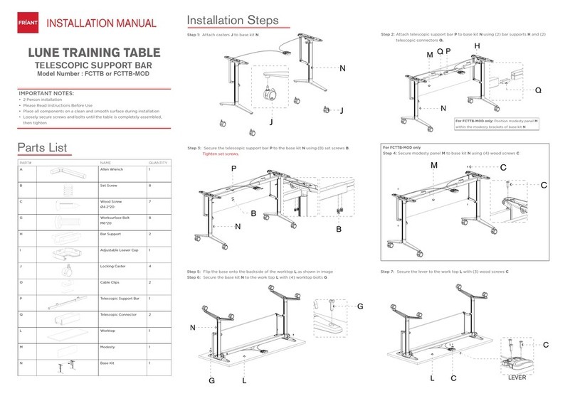 Friant LUNE FCTTB User manual