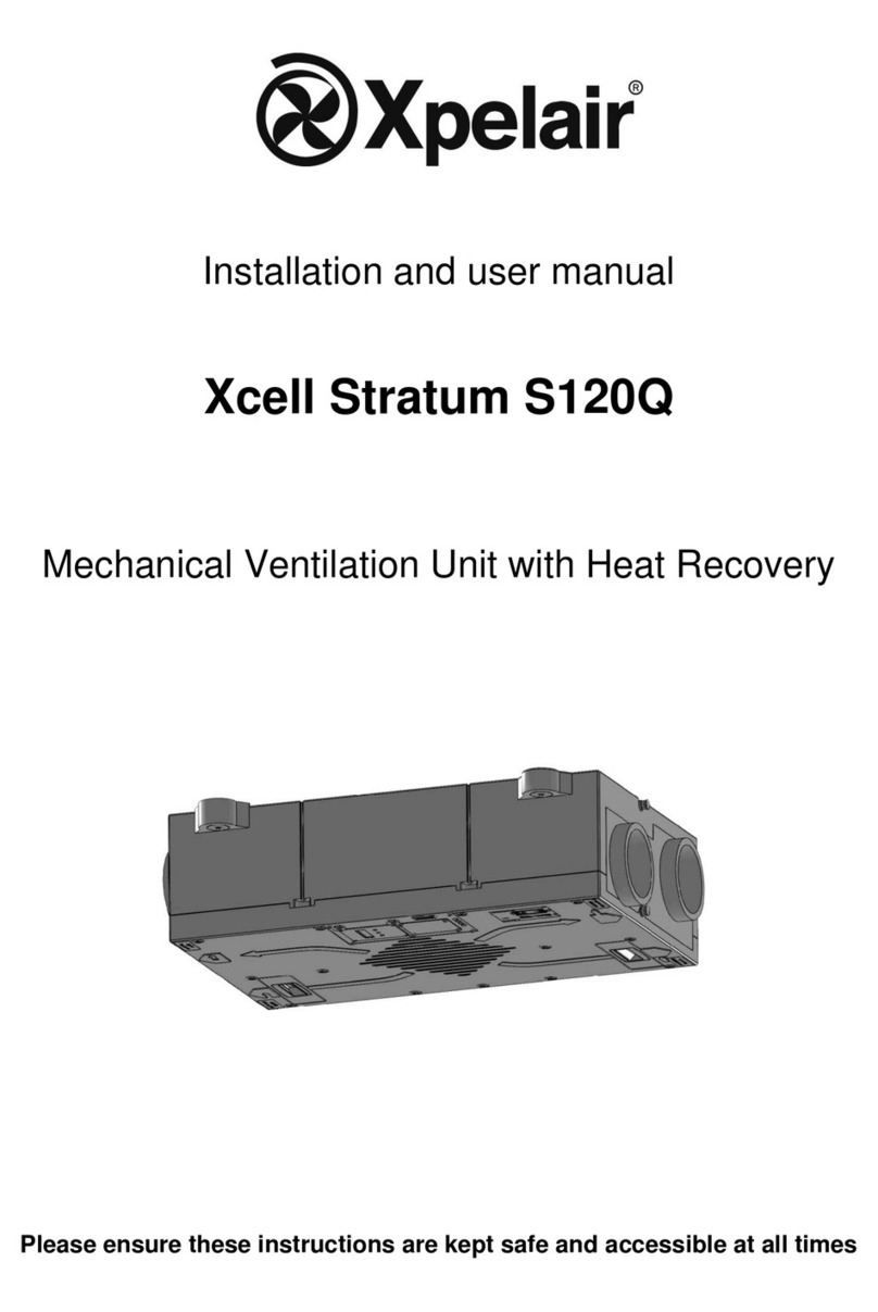Xpelair Xcell Stratum S120Q Installation and user manual