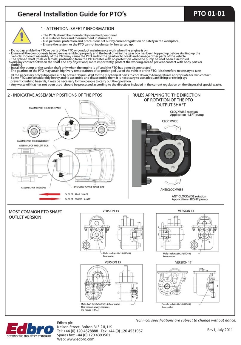 Edbro PTO 01-01 General installation guide
