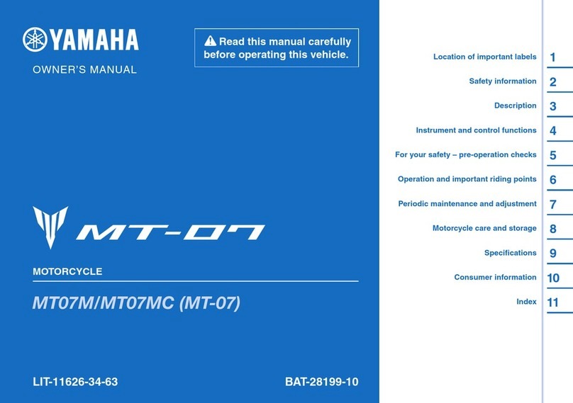 Yamaha MT07M User manual