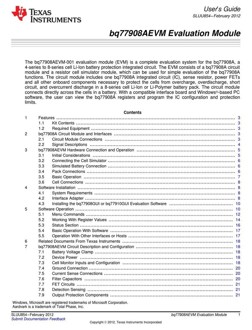 Texas Instruments bq77908AEVM User manual
