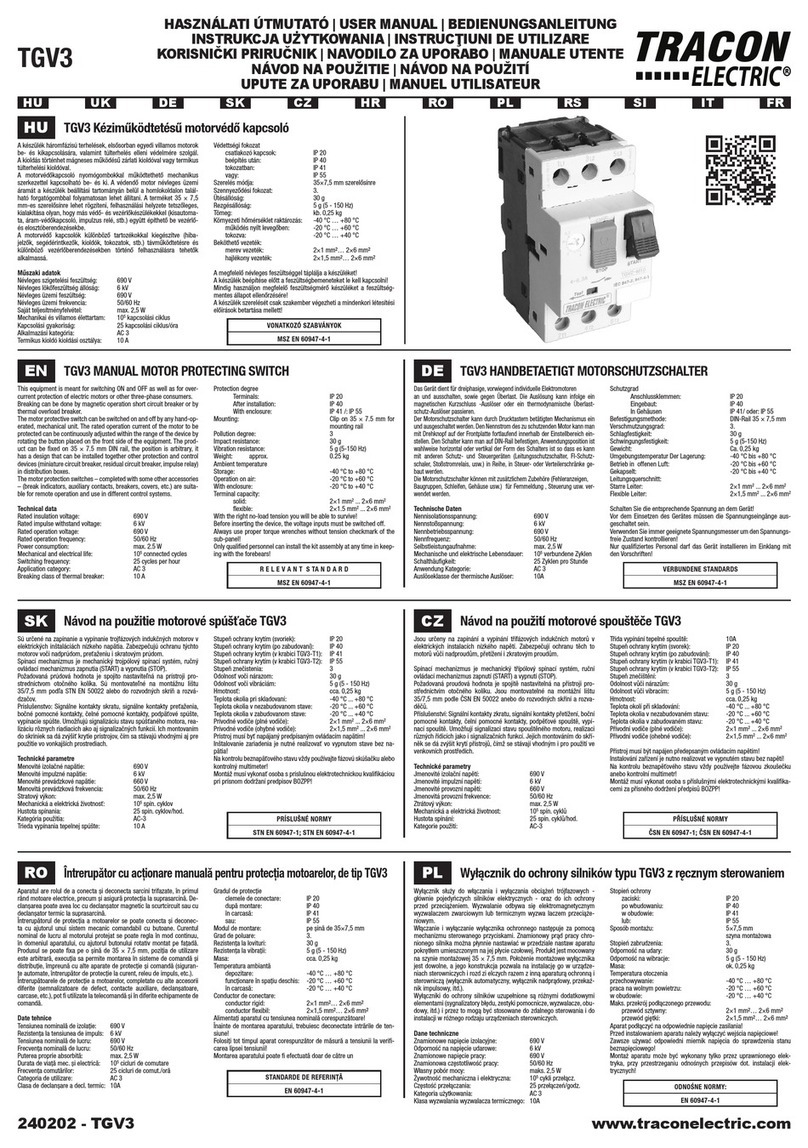 Tracon Electric TGV3 user manual