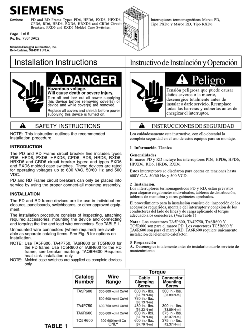 Siemens PD6 installation instructions