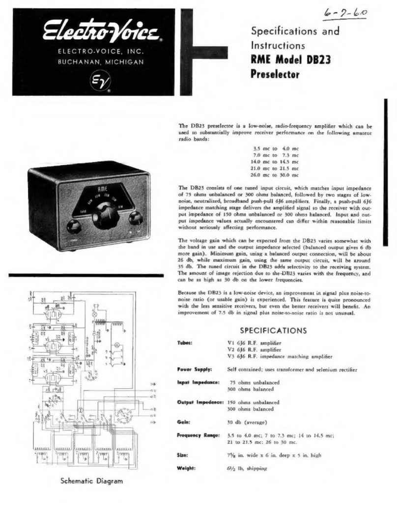Electro-Voice DB23 Specifications and Instructions