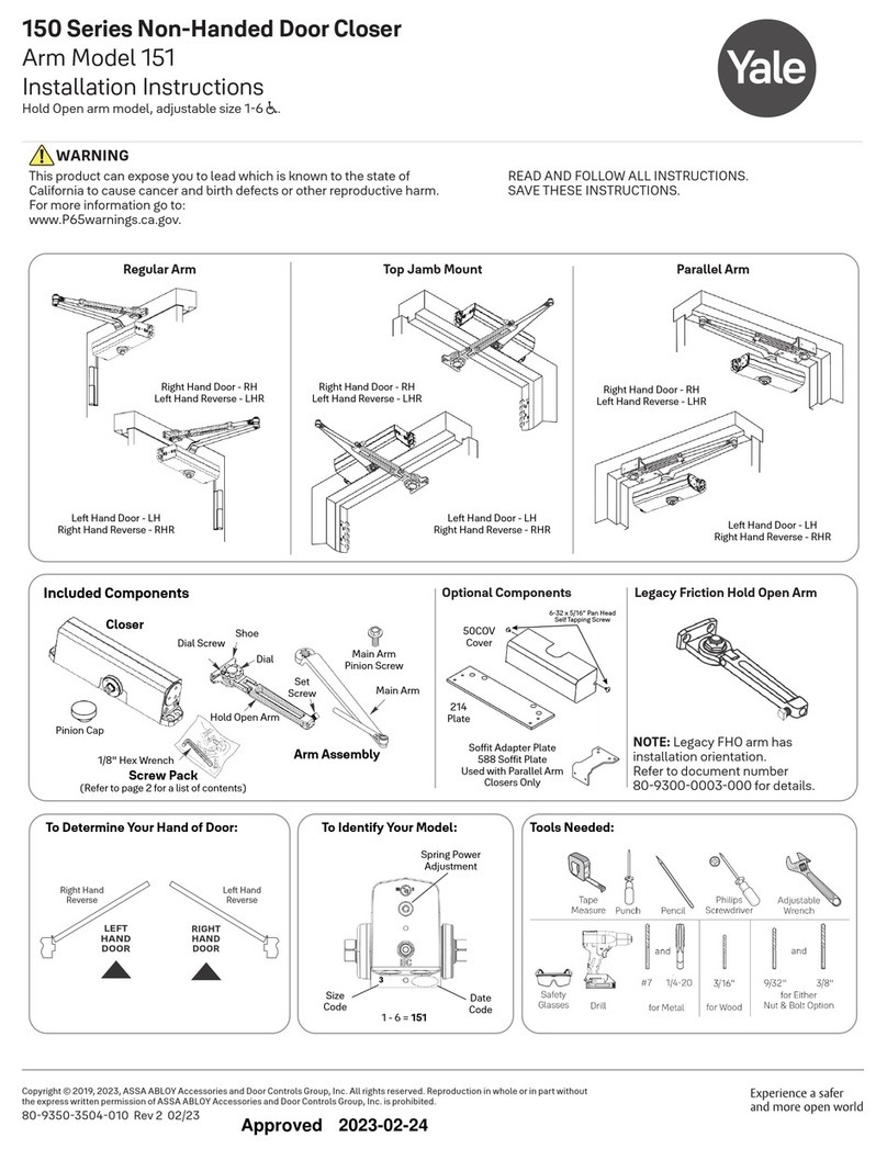 Yale 150 Series installation instructions
