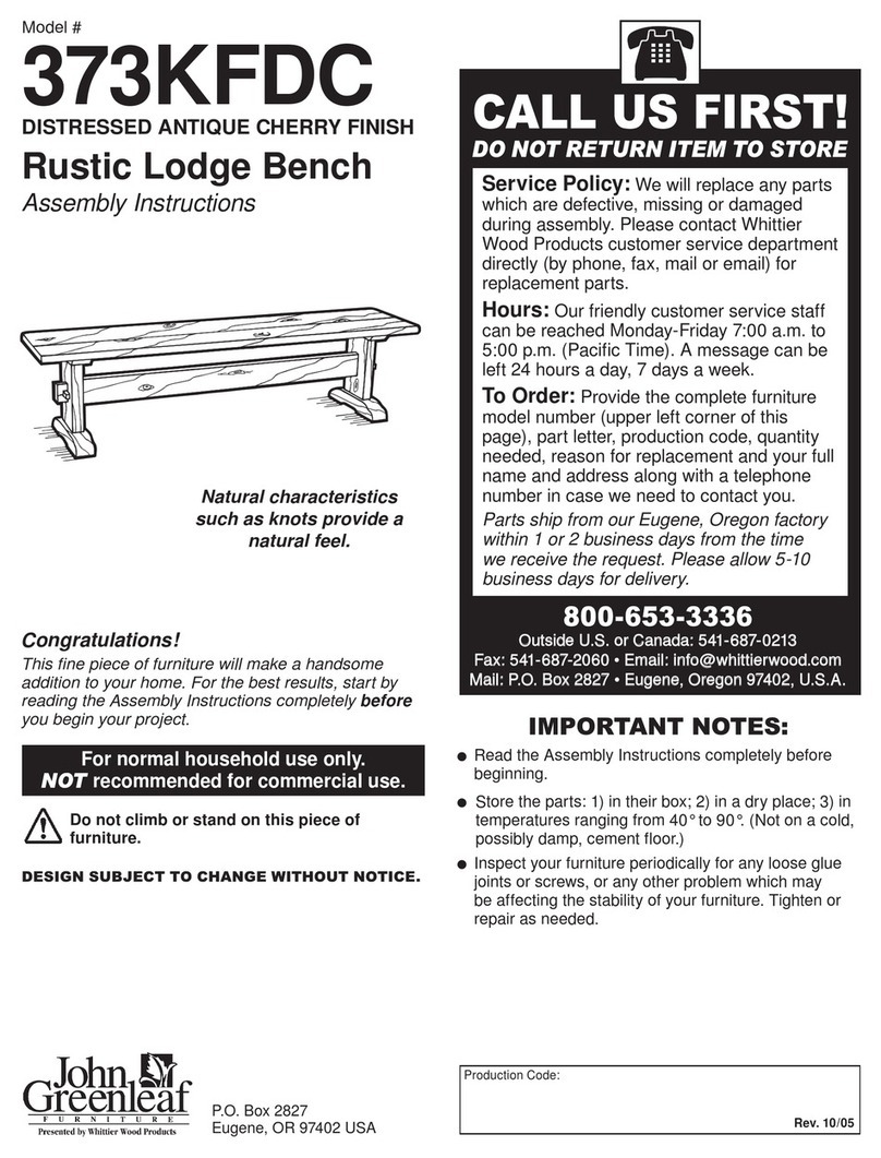 Whittier Wood Furniture John Greenleaf Rustic Lodge 373KFDC Assembly instructions