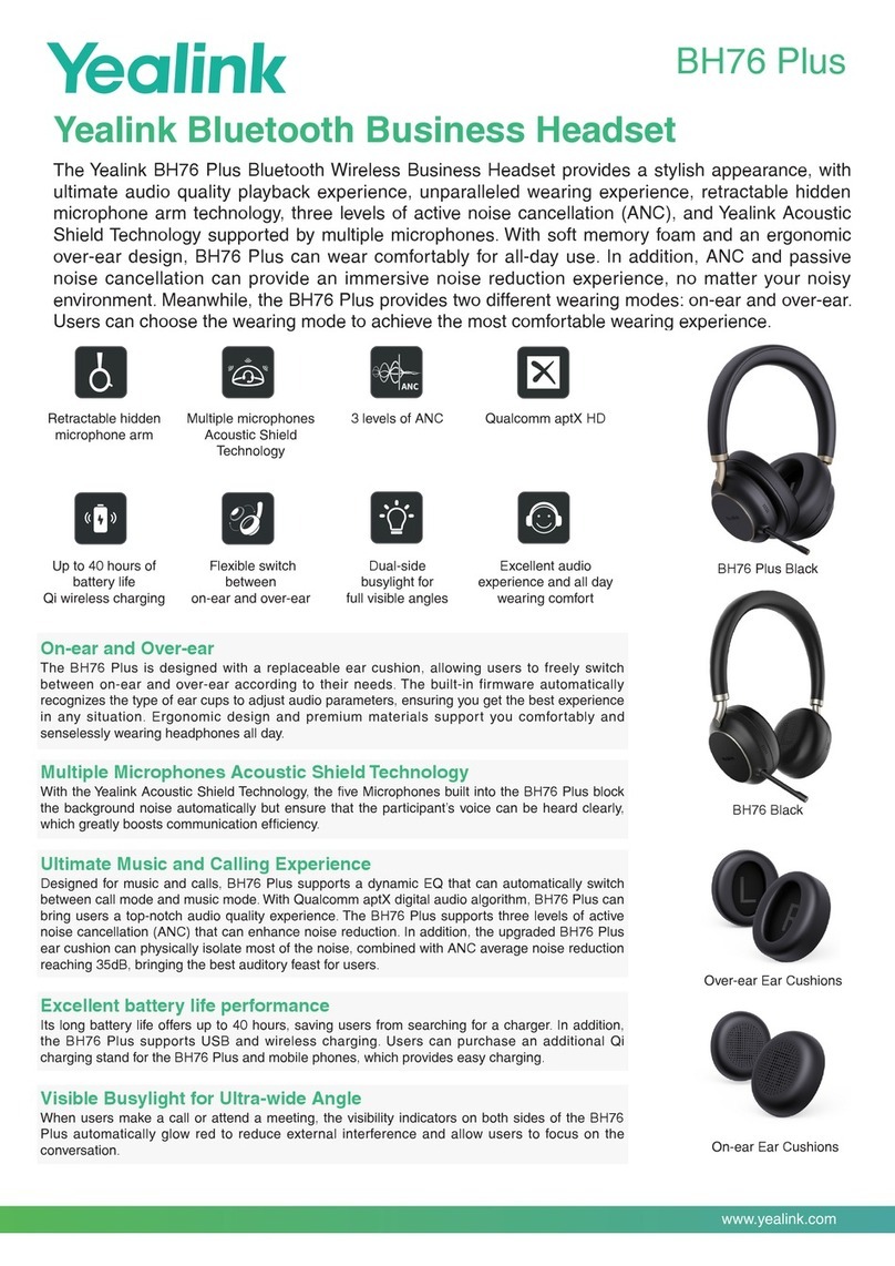 Yealink BH76 quick start guide