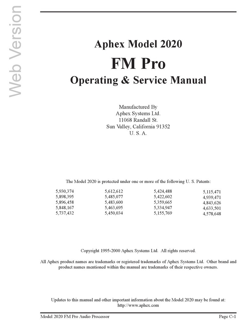 Aphex FM Pro 2020 OPERATING & SERVICE MANUAL