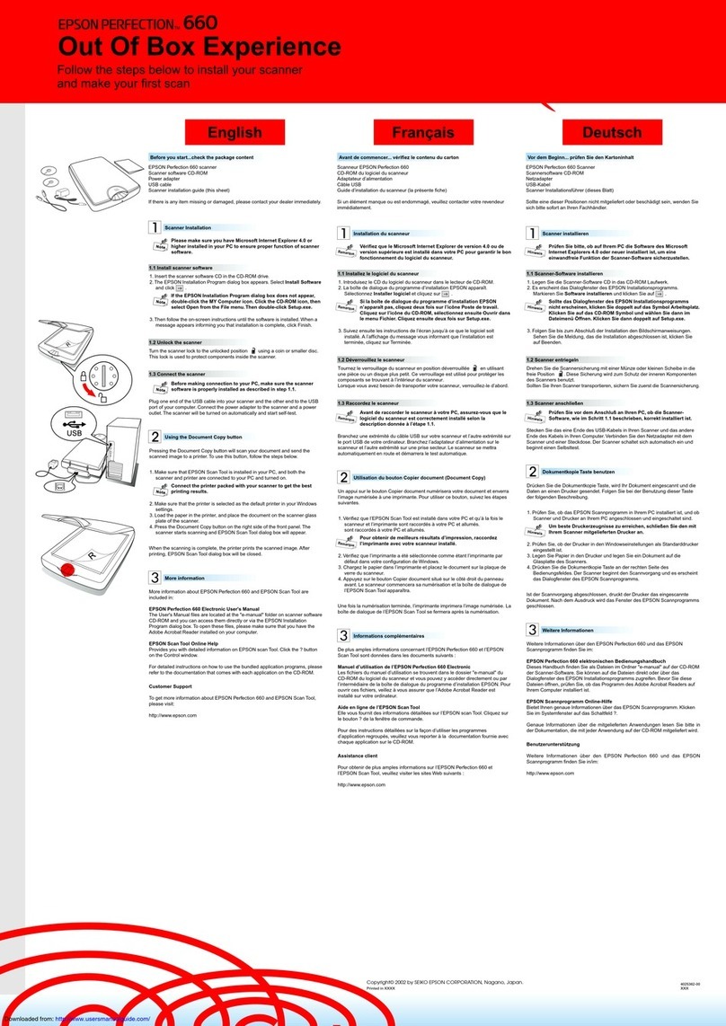 Epson Perfection 660 User manual