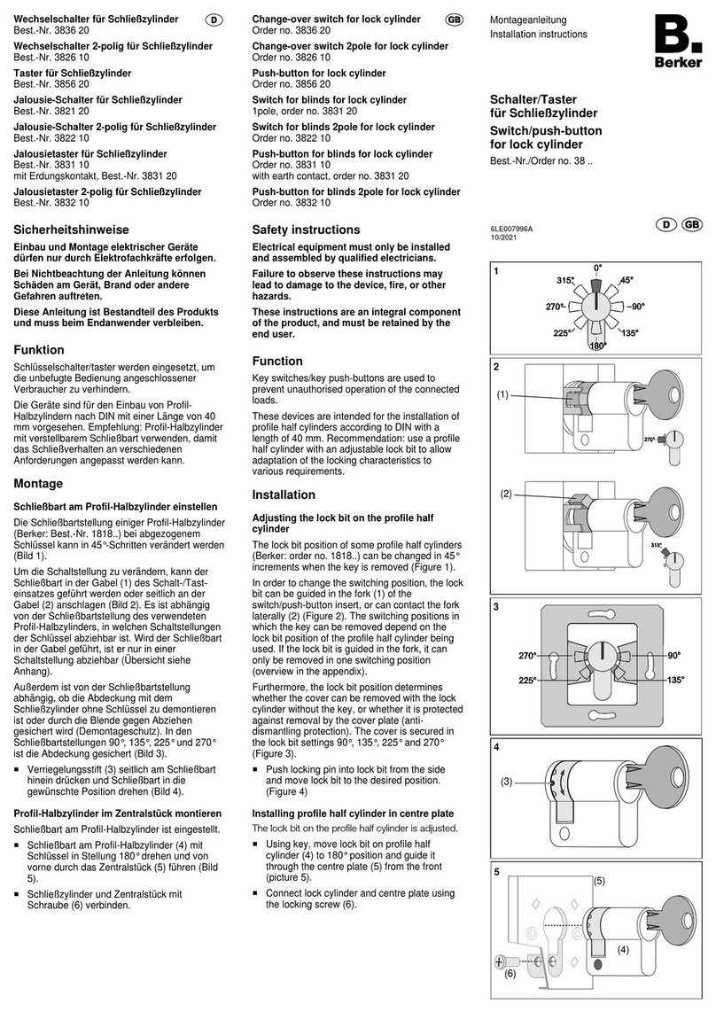 Berker 38 Series installation instructions