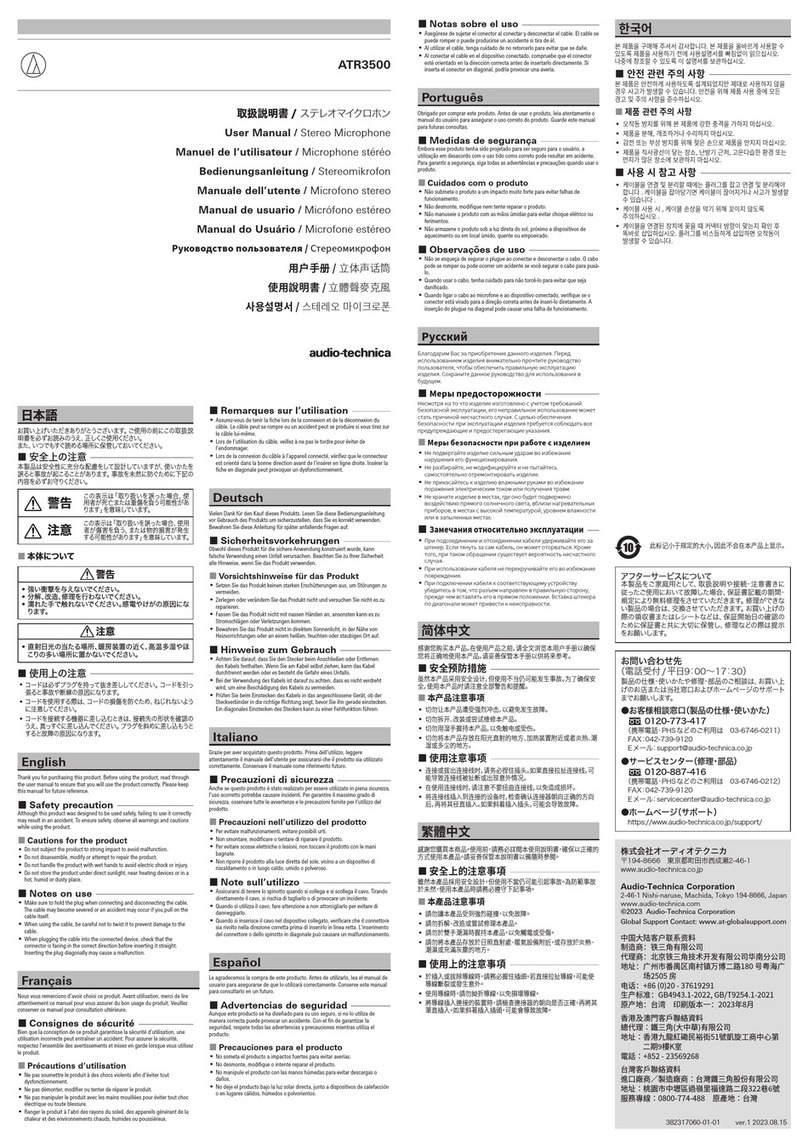 Audio Technica ATR3500 User manual