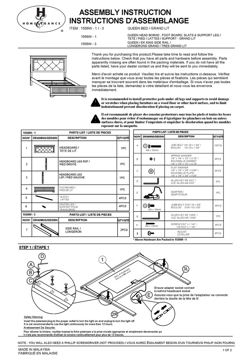 Homelegance 1556W Series Assembly instruction