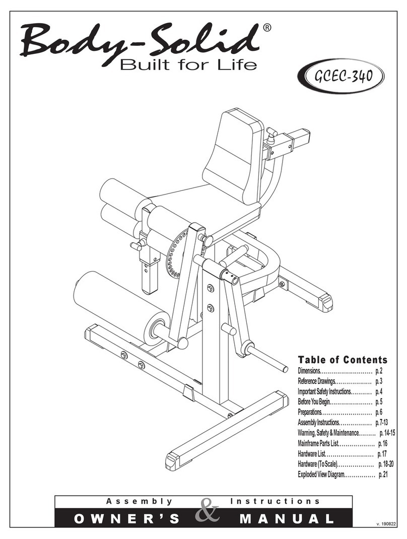 Body Solid GCEC-340 Installation guide