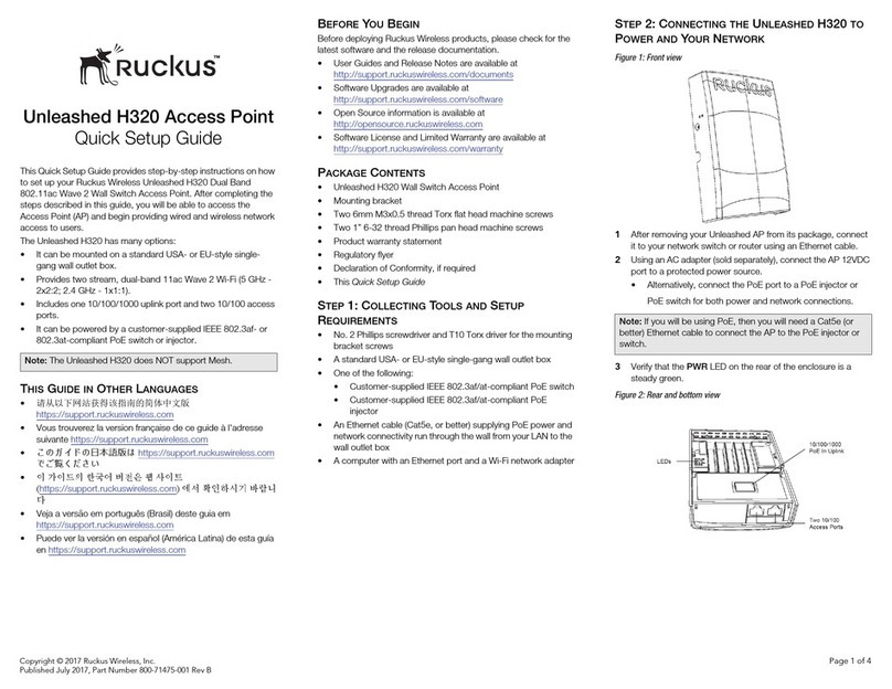 Ruckus Wireless Unleashed H320 User manual
