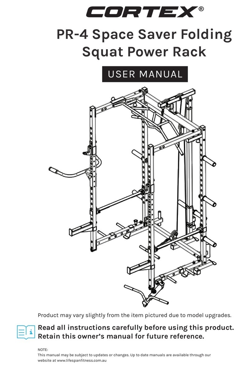 Cortex PR-4 Space Saver Folding Squat Power Rack User manual