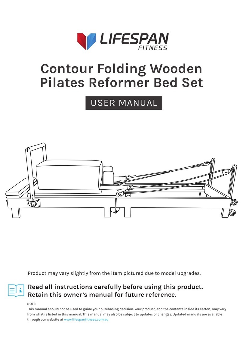 Life Span Contour Folding Wooden Pilates Reformer Bed... User manual