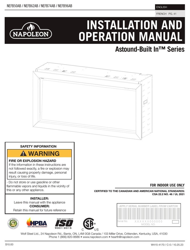 Napoleon Astound-Built In Series Installation and operation manual Napoleon Astound-Built In Series Installation and operation manual