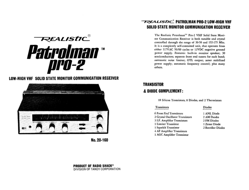 Tandy RADIO SHACK Realistic Patrolman pro-2 owner's manual
