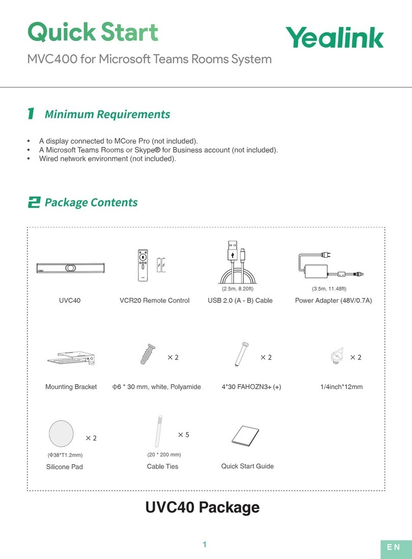 Yealink MVC400 User manual