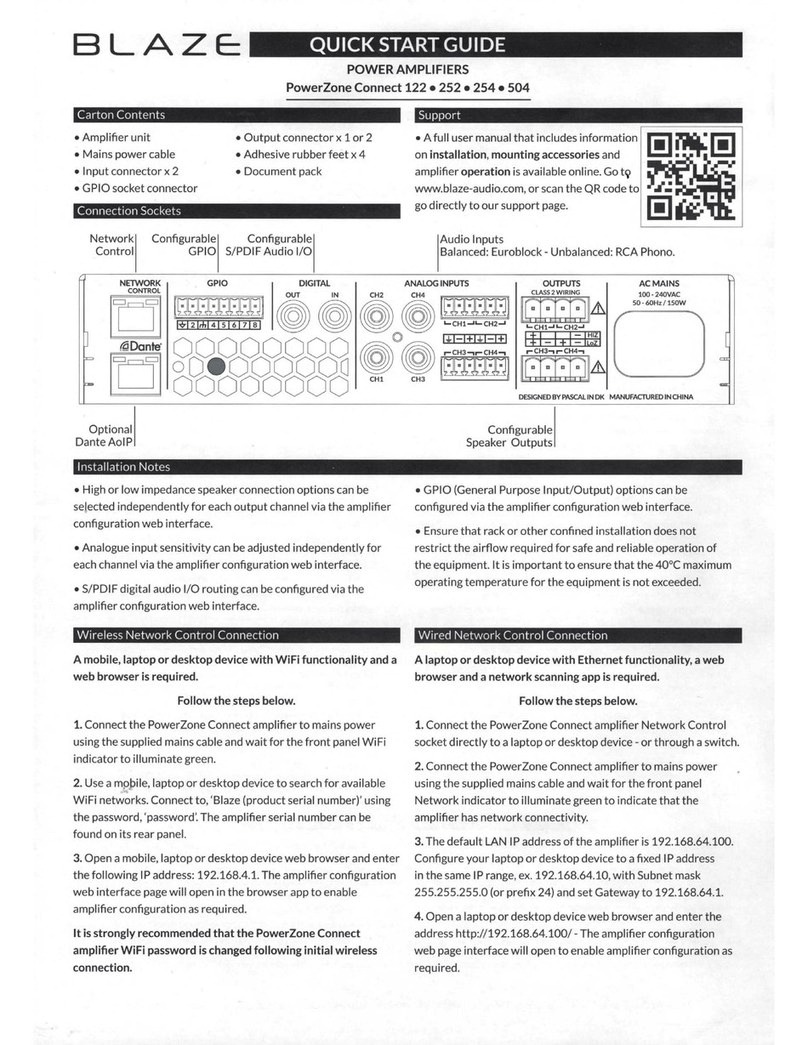 Blaze PowerZone Connect 122 User manual