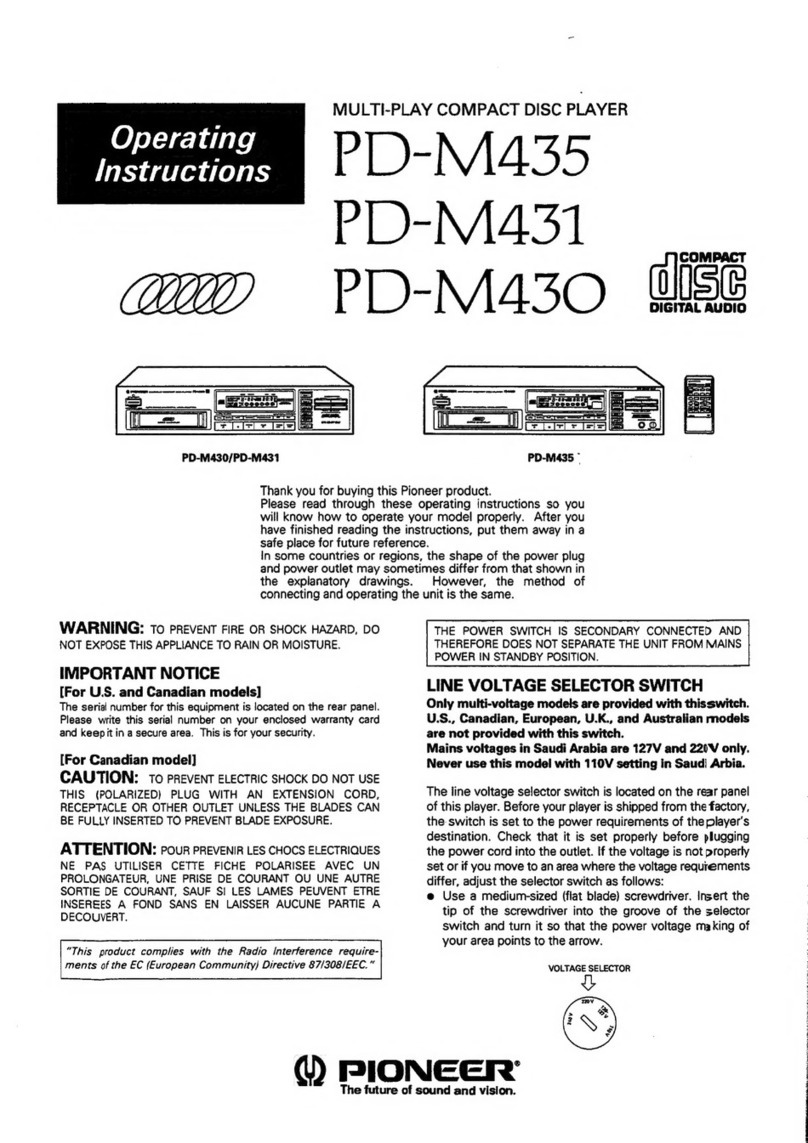 Pioneer PD-M435 User manual