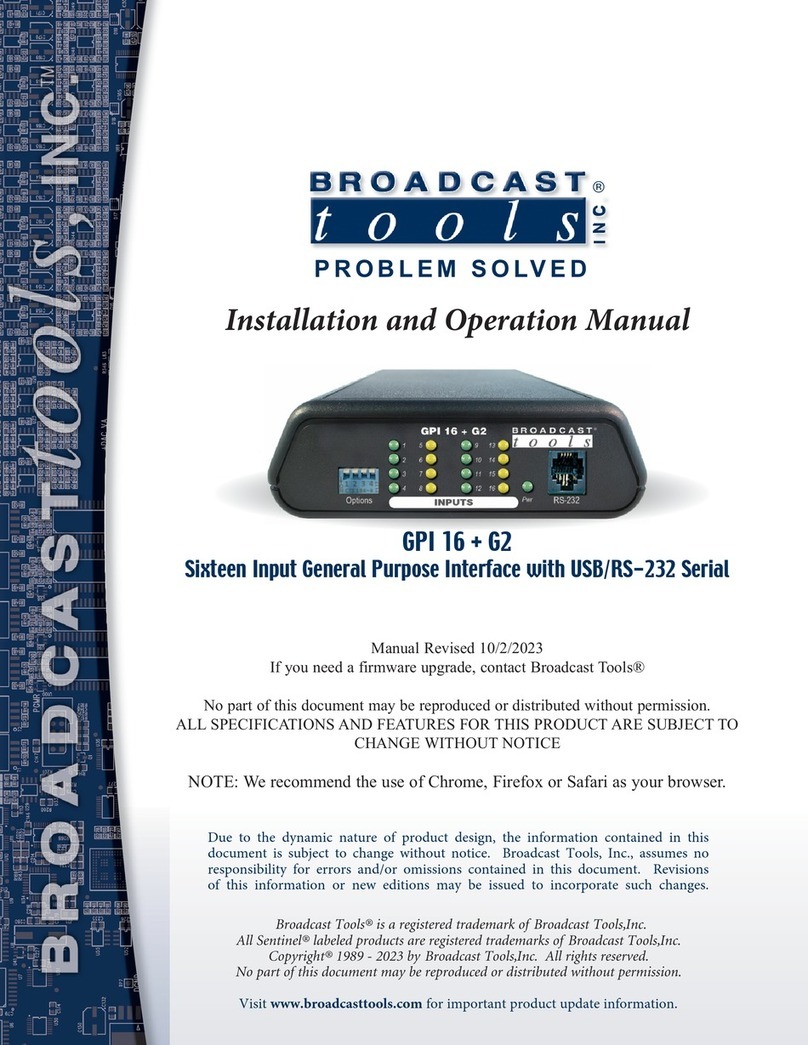 Broadcast Tools GPI 16 + G2 Installation and operation manual