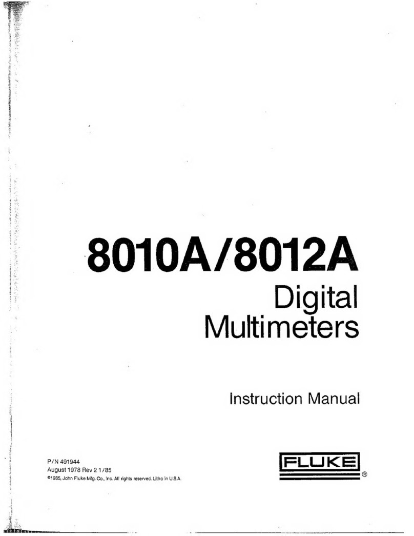 Fluke 8010A instruction manual