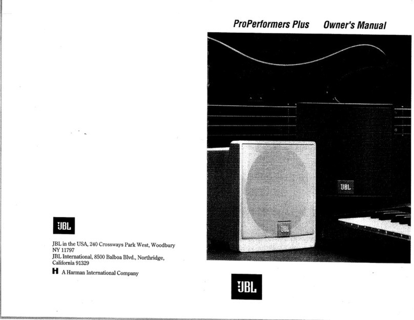 JBL ProPerformers Plus User manual