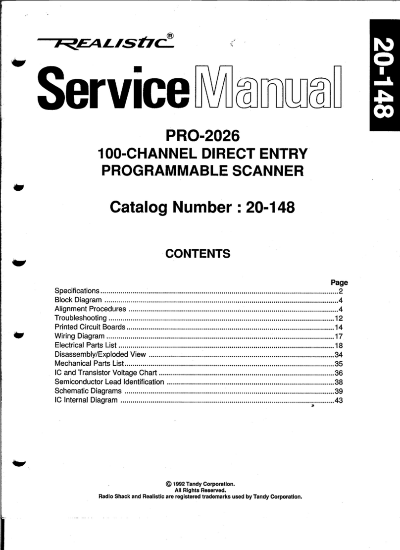 Tandy Radioshack Realistic PRO-2026 Service manual