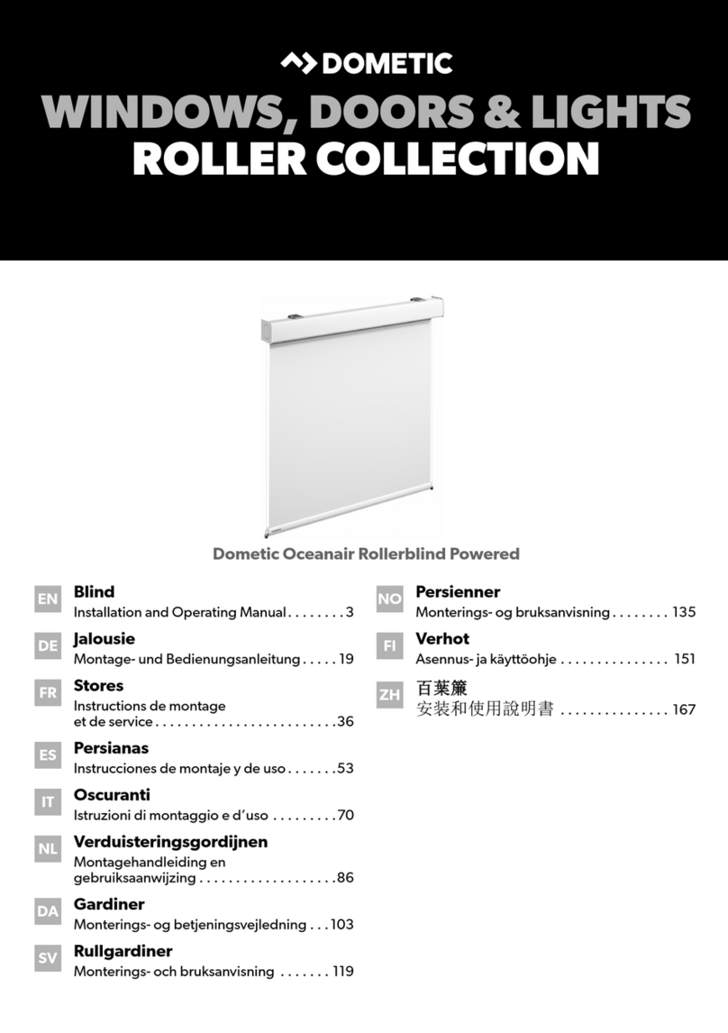 Dometic Oceanair Rollerblind Powered Installation and operating manual