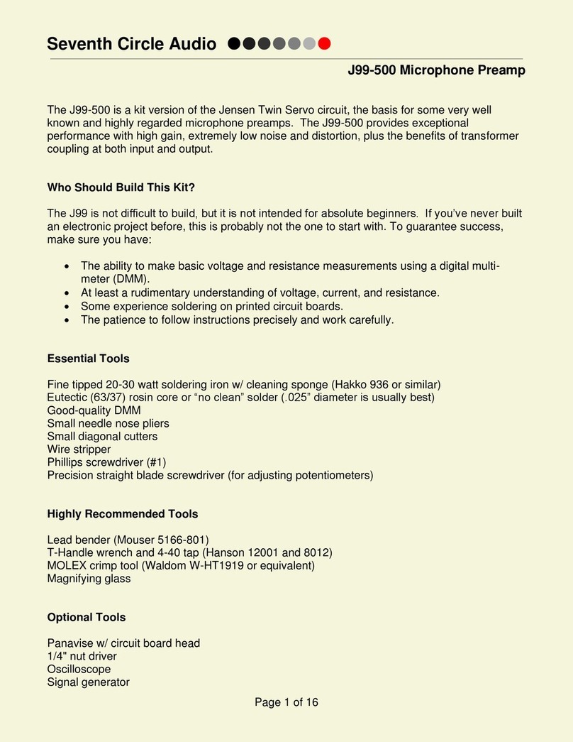 Seventh Circle Audio J99-500 User manual