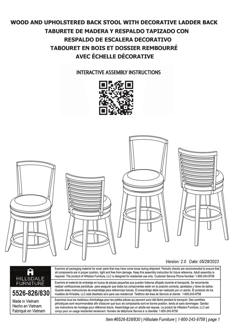 Hillsdale Furniture 5526-826 Assembly instructions Hillsdale Furniture 5526-826 Assembly instructions