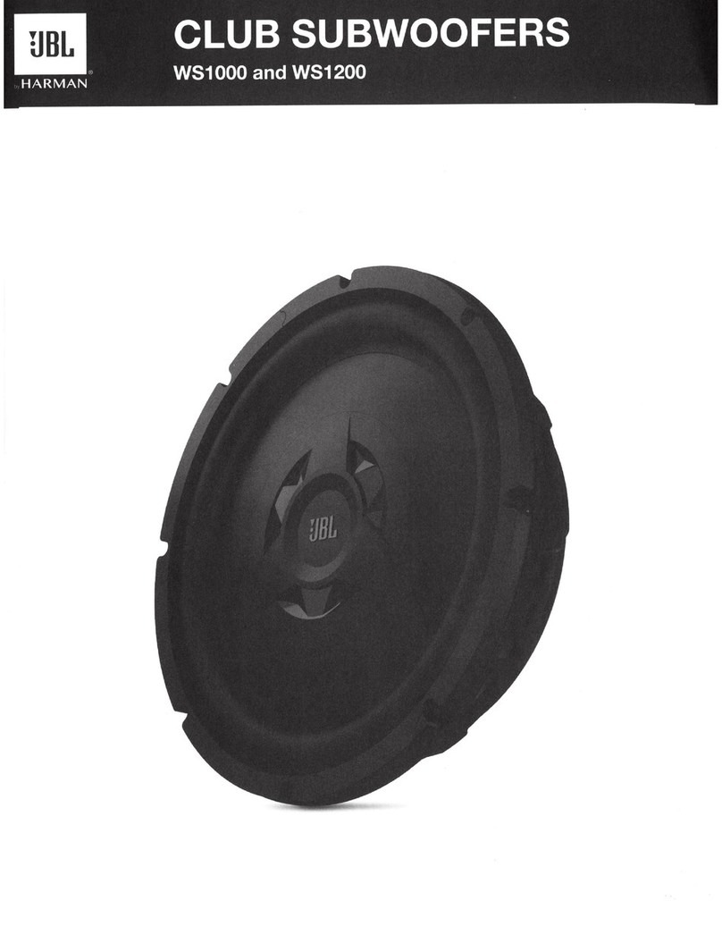 Harman JBL CLUB WS1000 User manual