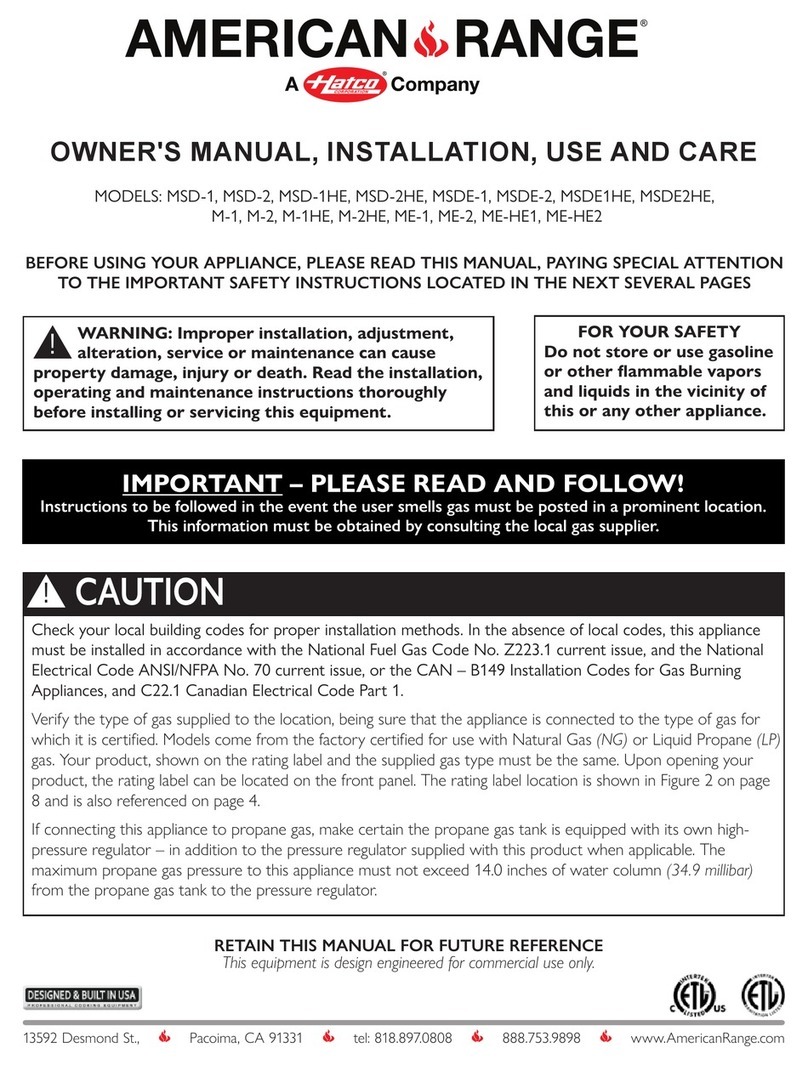 Hatco AMERICAN RANGE MSD-1 owner's manual Hatco AMERICAN RANGE MSD-1 owner's manual
