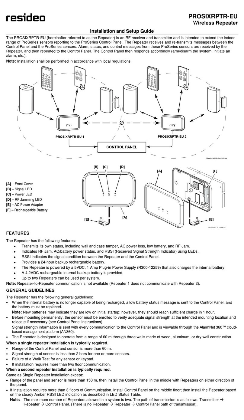 resideo PROSIXRPTR-EU Assembly instructions