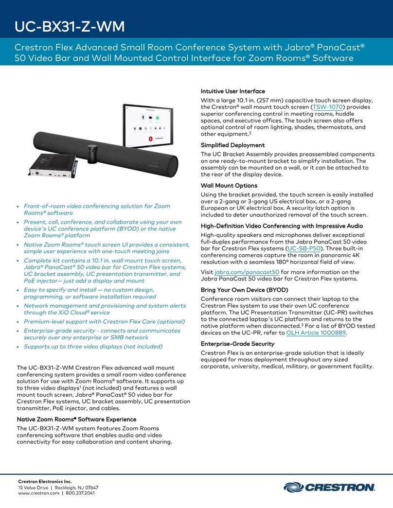 Crestron UC-BX31-Z-WM quick start guide Crestron UC-BX31-Z-WM quick start guide
