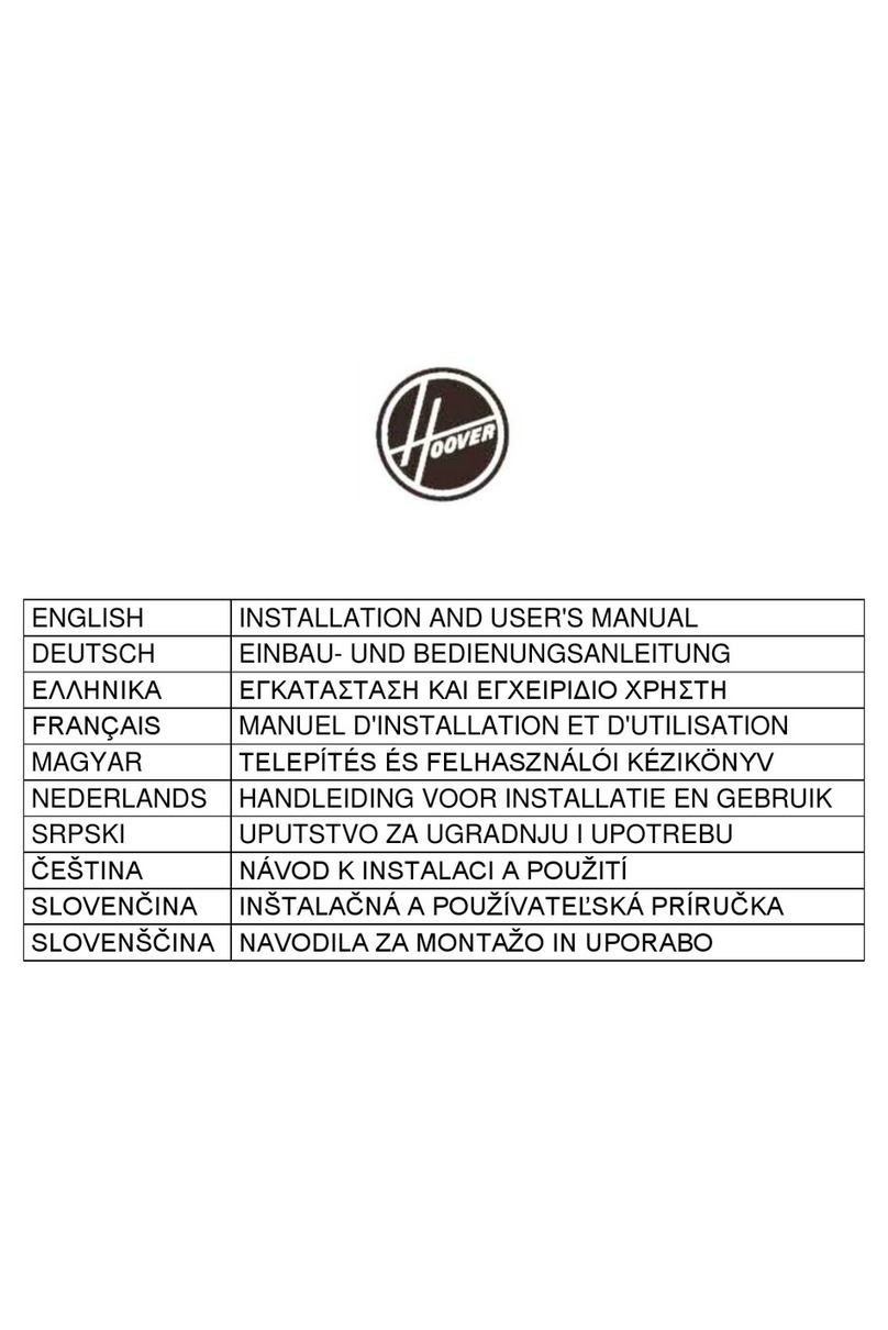 Hoover H-HOOD 500 Installation and user manual